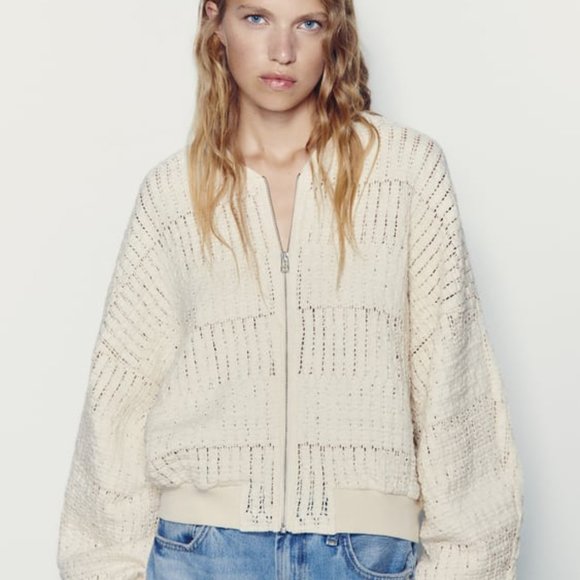 NWT ZARA RUSTIC BOMBER S, L 5584 - Picture 4 of 8